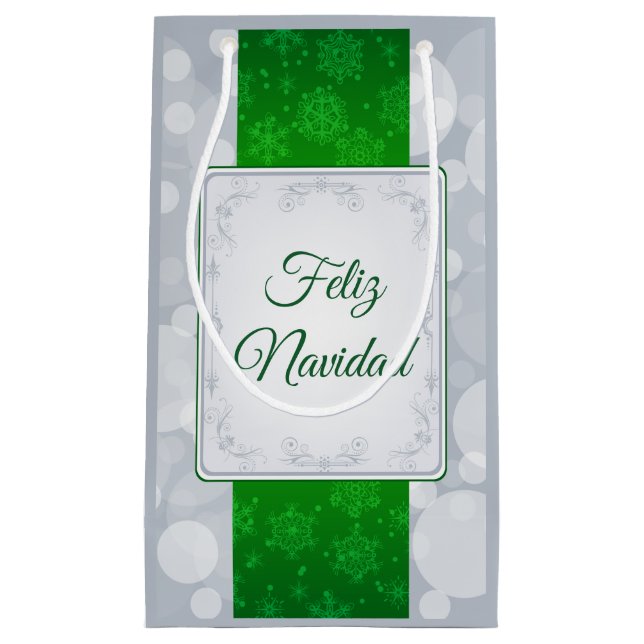 Bokeh Navidad Kleine Geschenktüte (Vorderseite)