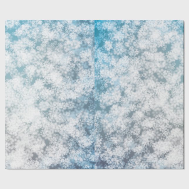 Bokeh Schneeflocke-Glitzer-Schein Geschenkpapier (Saum)