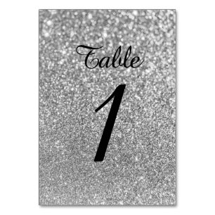 Bokeh Silber Glitter Moderne Kalligrafie Tischnummer