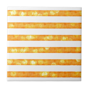 Bokeh-Streifen Orange und Weiß Fliese