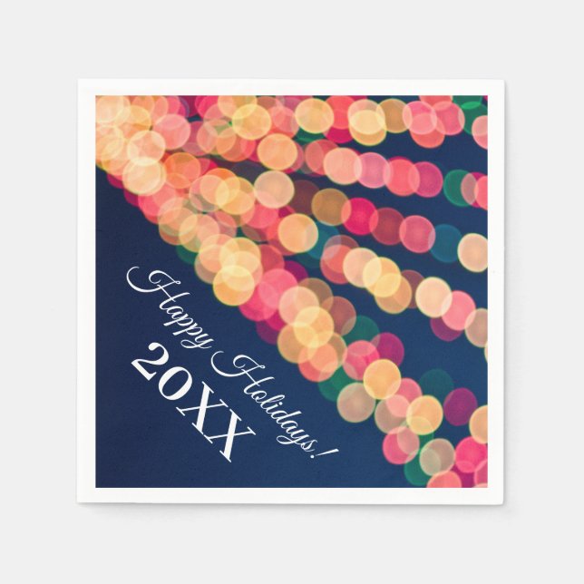 Bokeh Tree Lights, Weihnachten Serviette (Vorderseite)