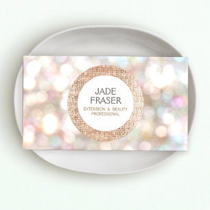 Bokeh und Rose Gold Sequin Schönheit und Mode Visitenkarte