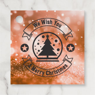 Bokeh Wir wünschen Ihnen ein frohes Weihnachtsfest Geschenkanhänger