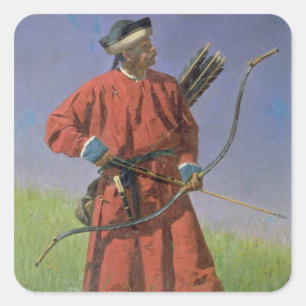 Bokharan Soldier , 1873 Quadratischer Aufkleber