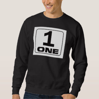 Bold #1 "One" Graphic Design with Rounded Frame Sweatshirt