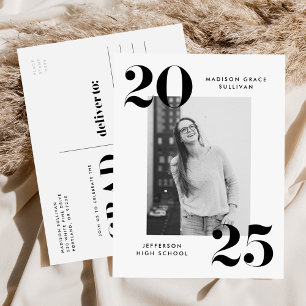 Bold 2023 Black Lettering Photo Graduation Party Einladungspostkarte