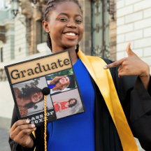 Bold 2024 Gold Schwarz-weiß Multi-Foto Graduate