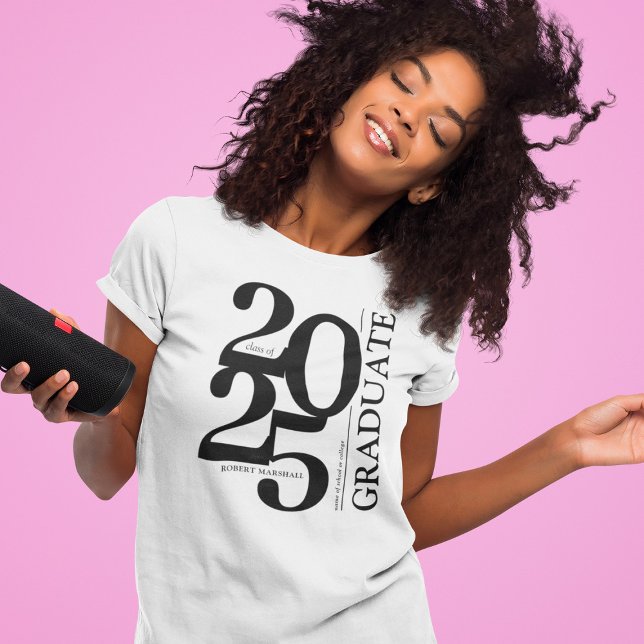 Bold 2025 Graduate Trendy Black Abschluss T-Shirt (Von Creator hochgeladen)