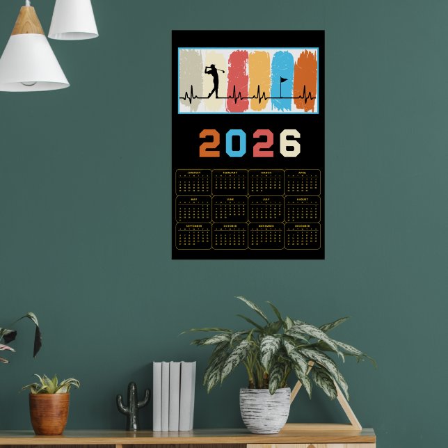 Bold 2026 Golf Calendar  Poster (Wohnzimmer 1)