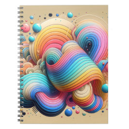 Bold 3D Rainbow Abstrakt Art Notebook Notizblock
