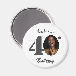 Bold 40th Birthday Party Photo Favor Magnet