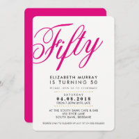 BOLD 50. Geburtstagsparty INVITE Skript schwarz pi