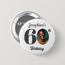 Bold 60th Birthday Party Photo Favor Button
