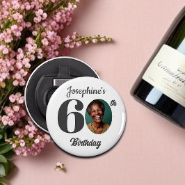 Bold 60th Birthday Party Photo Favor Flaschenöffner