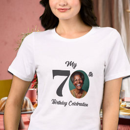 Bold 70th Birthday Photo Tri-Blend Shirt