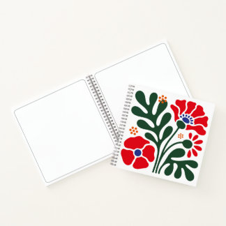 Bold Abstract Floral Notebook with Poppy Motif Notizbuch