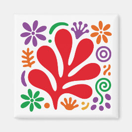 Bold Abstract Magnet Colorful Floral Matisse Style