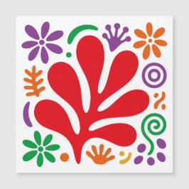 Bold Abstract Magnetic Card Floral Matisse Style Magnetkarte