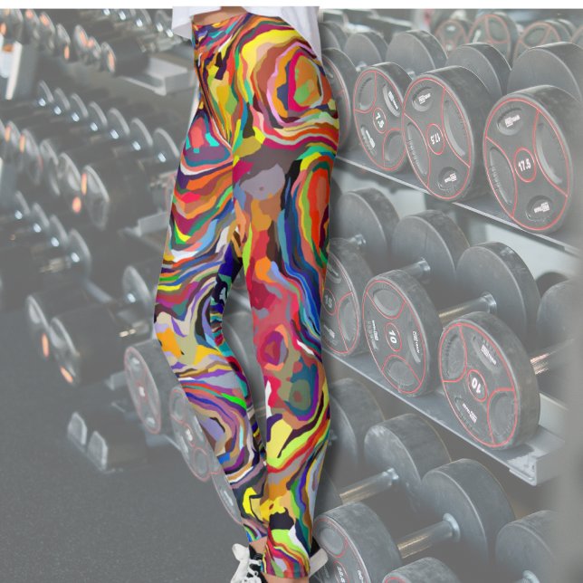 Bold Abstract Paint Strokes in Vibrant Colors Leggings (Von Creator hochgeladen)