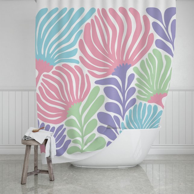 Bold Abstract Trpical Botanical Floral Duschvorhang (Von Creator hochgeladen)
