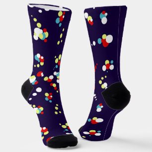 Bold Abstrakt Art Red Blue Yellow Circles Socken