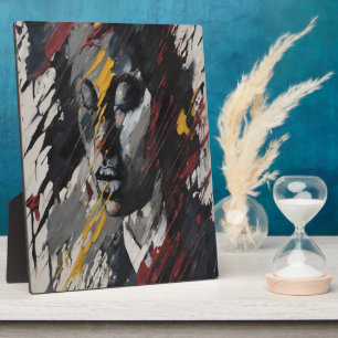 Bold Abstrakt Expressionist Portrait Modern Art Fotoplatte