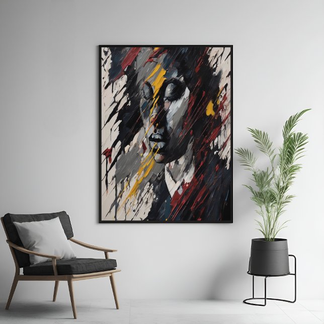 Bold Abstrakt Expressionist Portrait Modern Art Poster (Von Creator hochgeladen)