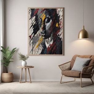 Bold Abstrakt Expressionist Portrait Modern Art Poster