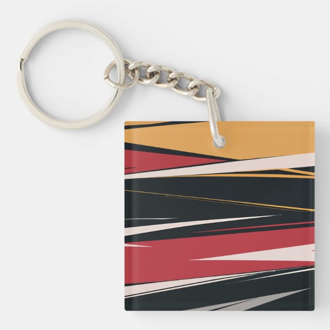 Bold Abstrakt Geometric Art Schlüsselanhänger (Vorderseite)