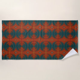 Bold Abstrakt Hippie Cool Red Blue Ethnic Trippy Strandtuch