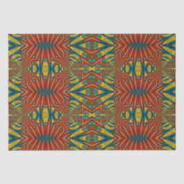Bold Abstrakt Hippie Red Yellow Blue Ethnic Trippy Seidenpapier