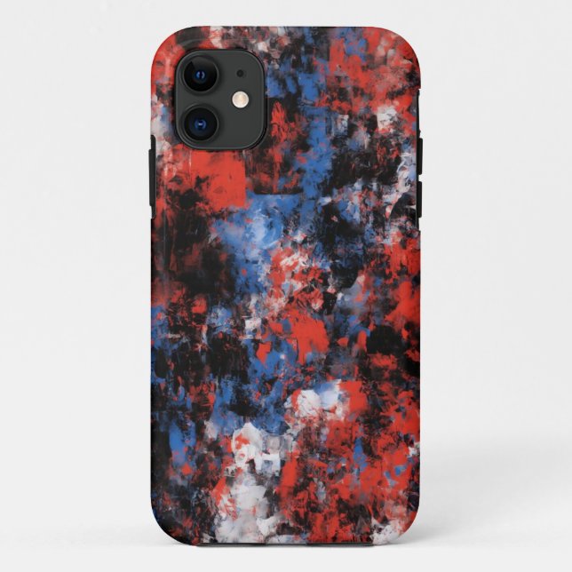 Bold Abstrakt Red & Blue iPhone 11 Case (Rückseite)