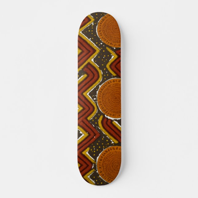 Bold African Print Skateboard (Vorne)