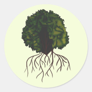 Bold Afro Beauty Digital Collage Portrait Runder Aufkleber