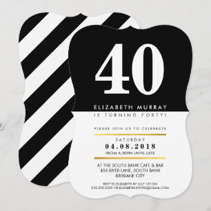 BOLD AGE NUMBER coole Imitate Goldfolie 40. 40 INV Einladung