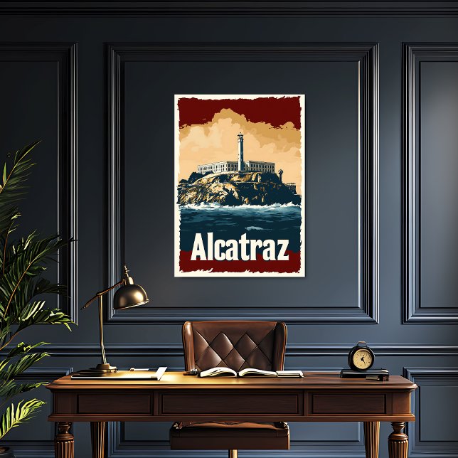 Bold Alcatraz Vintage Travel Poster (Von Creator hochgeladen)