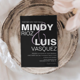 BOLD AMPERSAND Script Black Pink Wedding Einladung