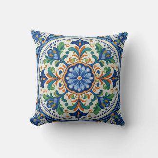 Bold and Blue: Azulejo Artistry Kissen