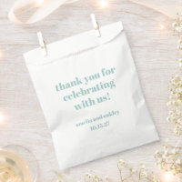 Bold Aqua Blue Retro Custom Wedding Danke