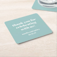 Bold Aqua Blue Retro Custom Wedding Danke