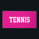 Bold Athletic Fun White TENNIS Text On Bright Pink Schreibtischunterlage<br><div class="desc">This sporty bold design features white athletic text against bright pink background.  The colors and text in this design can be personalized.</div>