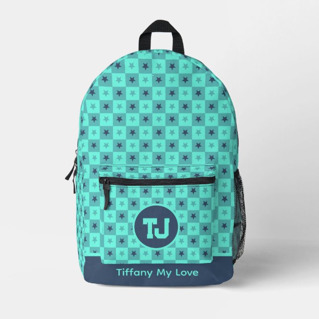 Bold Basketball Mit Monogramm Personalisierter Ruc Bedruckter Rucksack (Vorderseite)