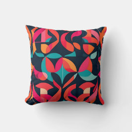 Bold Bauhaus Florals: Vibrant geometrisches Design Kissen