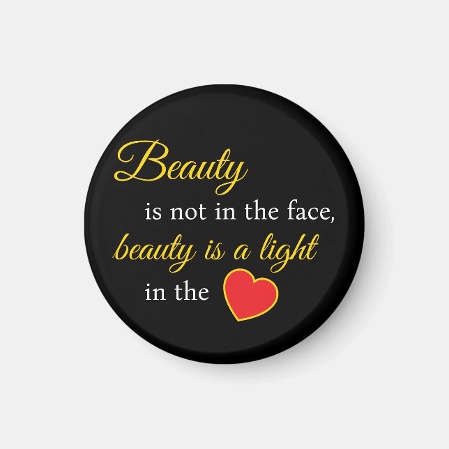 Bold & Beautiful - Round Beauty Slogan Magnet (Vorne)