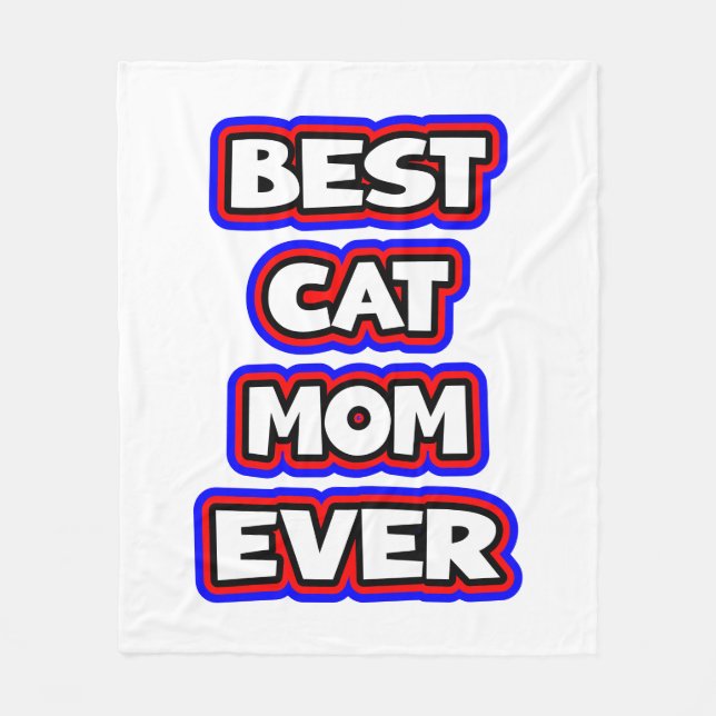 Bold Best Cat Mama je Typografie Fleecedecke (Vorderseite)