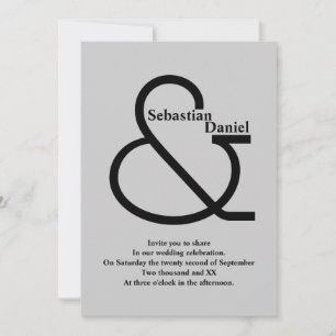 Bold Black and Gray Wedding Einladung