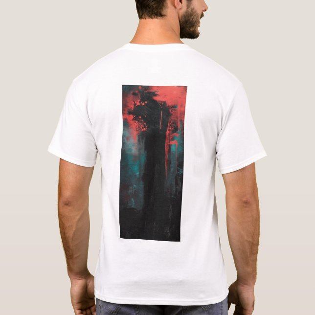 Bold Black and Red Abstrakt Artistic Design T-Shir T-Shirt (Rückseite)