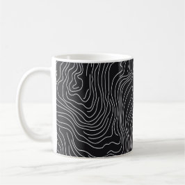Bold Black and White Topographic Art 🖤 Kaffeetasse