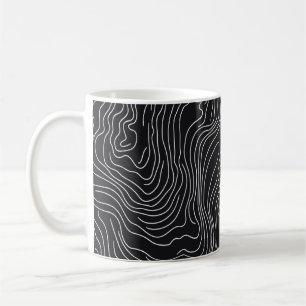Bold Black and White Topographic Art 🖤 Kaffeetasse
