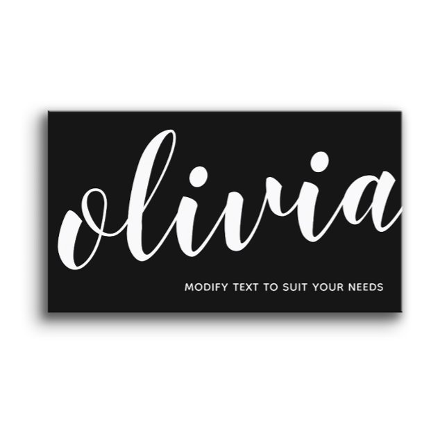 Bold Black Handwriting Script Calligraphy Business Visitenkarte (Von Creator hochgeladen)